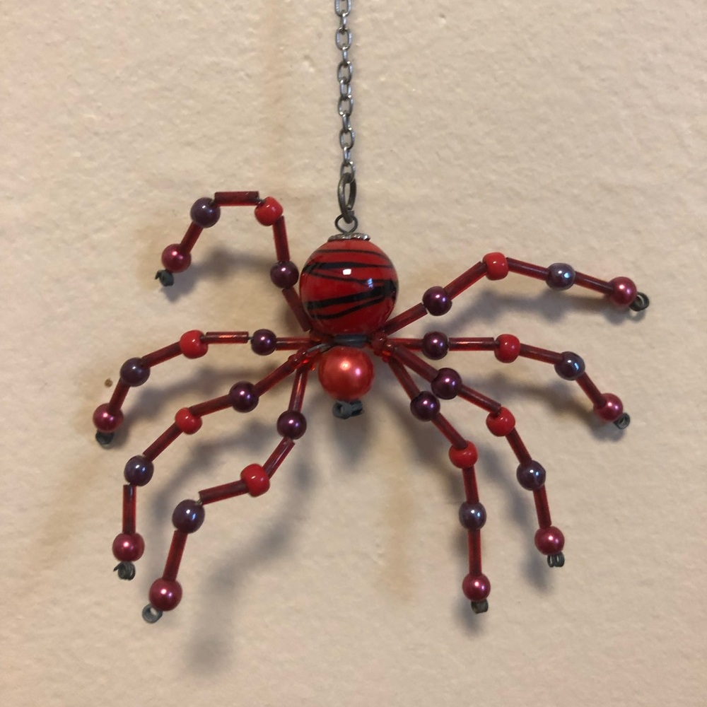 Red Handmade Bead Spider